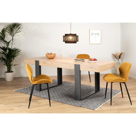 Dining table - Craftsman oak and Shadow Grey decor - L 223.9 x D 93 x H 78.6 cm - LOFT