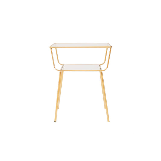 Housevitamin Bijzettafel / Nachtkastje - Metaal & Glas - Goud - 50x35x60cm - Furniture > Tables