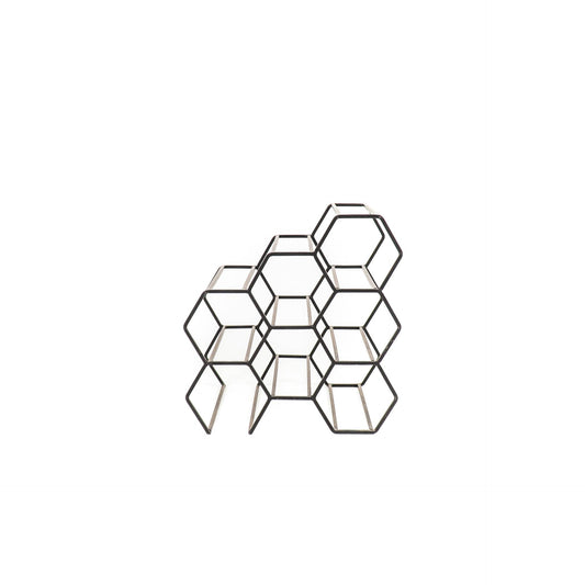Housevitamin Wijnrek - Metaal - Zwart - 6 flessen - 28x19x29cm - Furniture > Cabinets & Storage > Wine Racks