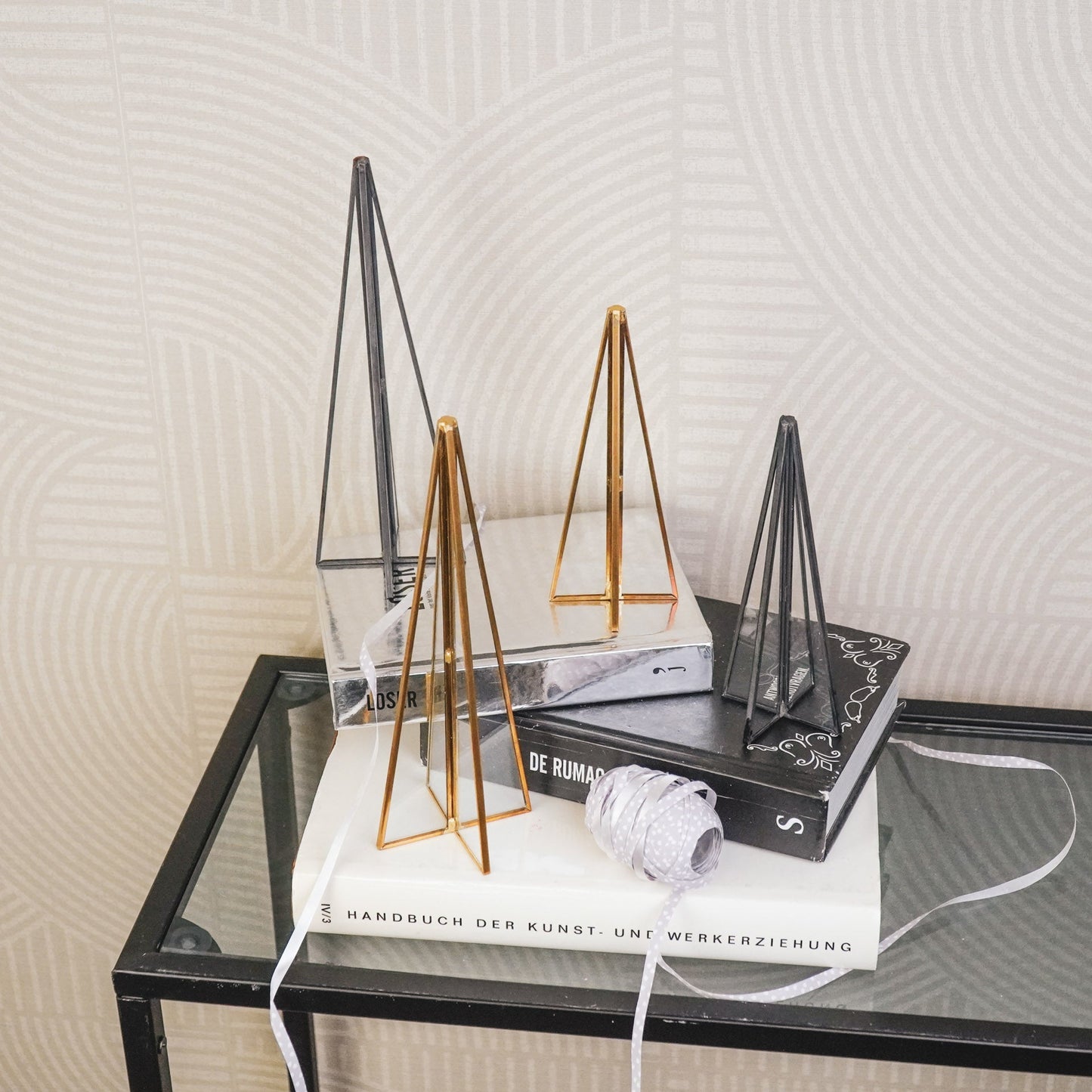 Kerstboom - Metaal/Glas - Zwart - 4,5x15cm Housevitamin