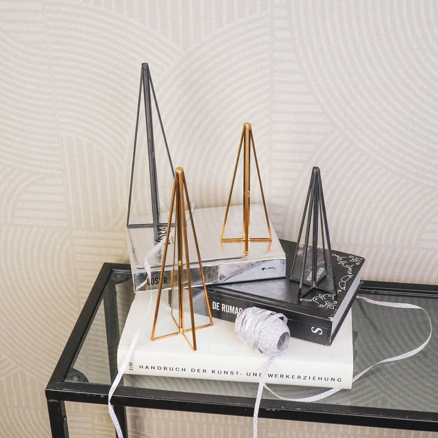 Kerstboom - Metaal/Glas - Zwart - 5,5x20cm Housevitamin