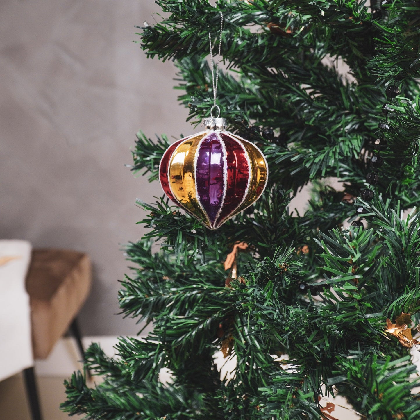 Kerstbal - Glas - Multikleur - 8x8cm Housevitamin