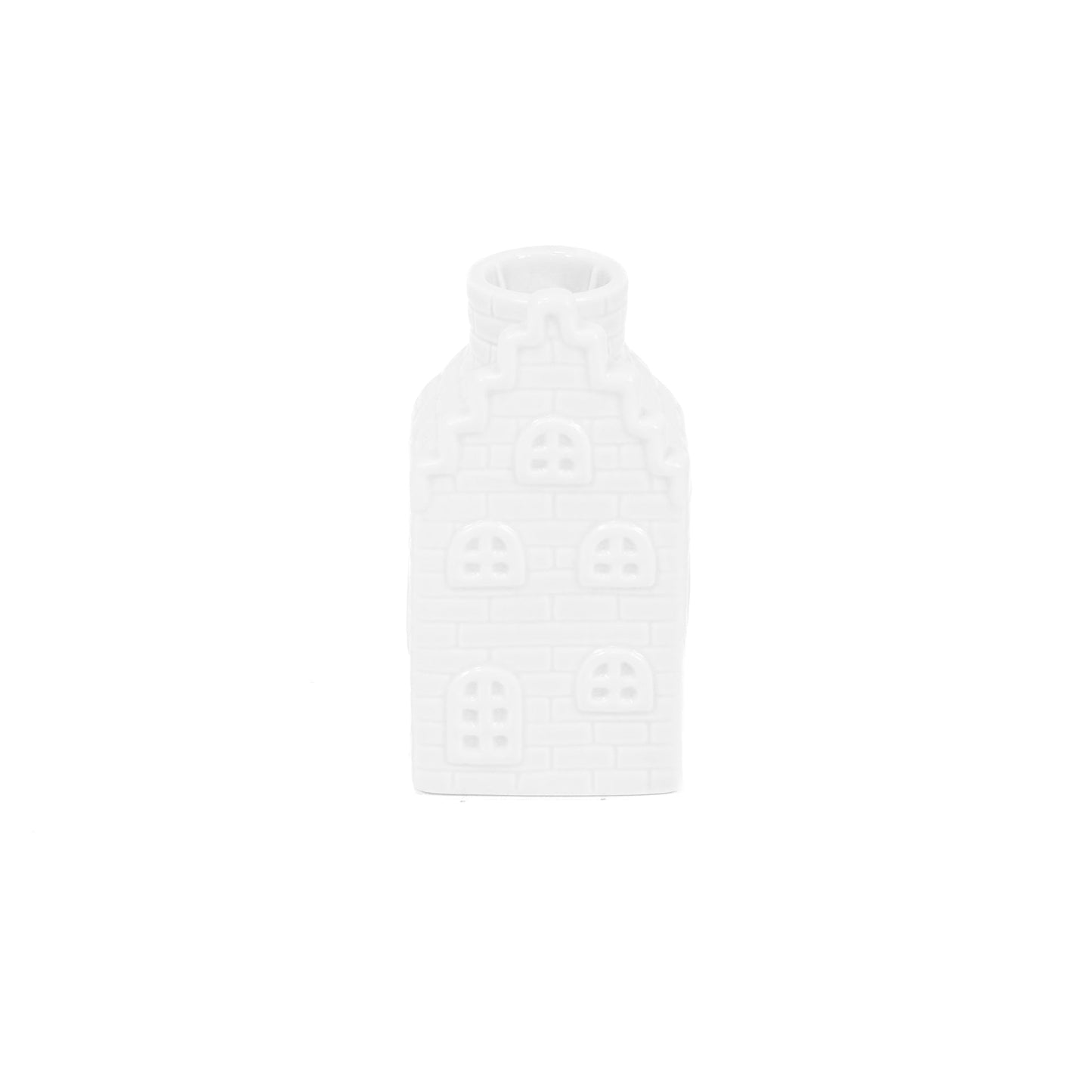 Housevitamin Kaarsenhouder - Huis - Keramiek - Wit - 6x6x11cm - Home & Garden > Decor > Home Fragrances > Candles