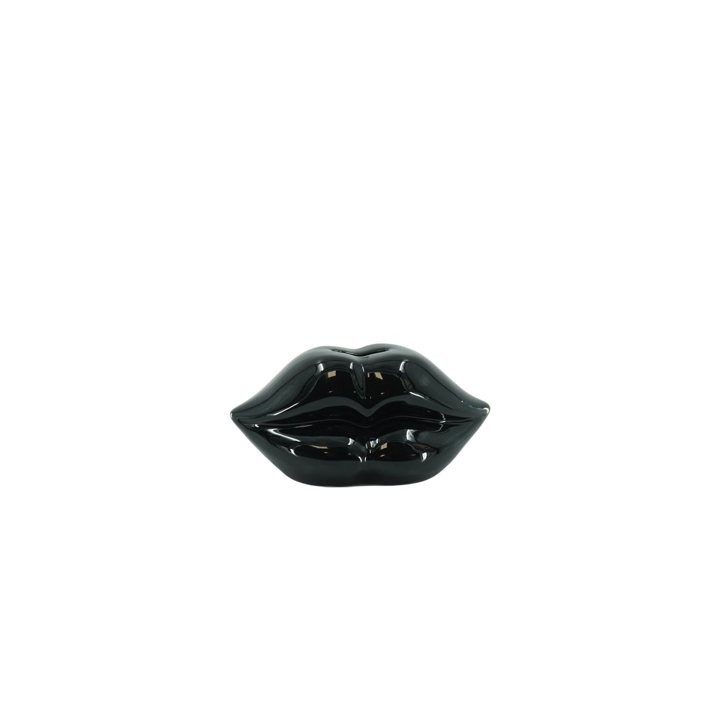 Housevitamin Ornament- Spaarpot - Lip - Keramiek - Zwart - 15x8x8cm - Home & Garden > Decor