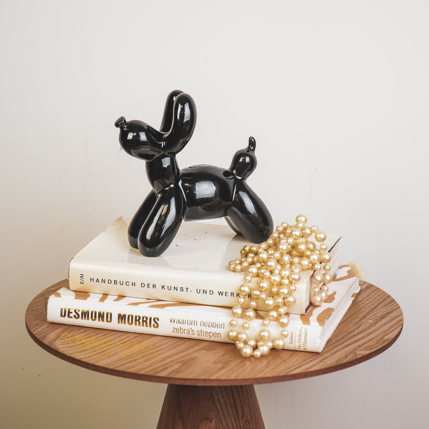 Housevitamin Ornament- Spaarpot Ballonhond- Keramiek- Zwart- 17x7x17cm - Home & Garden > Decor