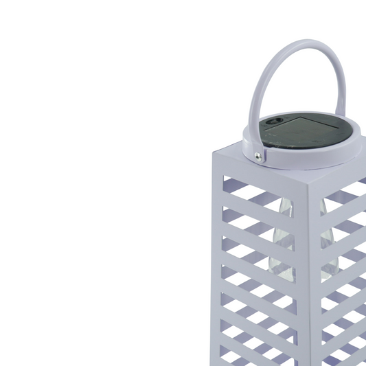 Lamp - Lantaarn - Zonne-energie - Metaal - Lila - 14x32,5cm Housevitamin