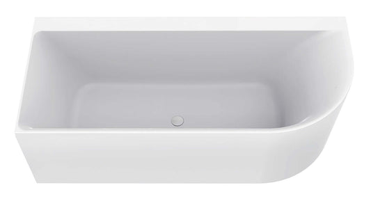 Zenn Hoekbad Wiesbaden Links 180X80 Cm met Afvoer in Wit Bad Sanitairluxe
