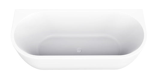 Zenn halfvrijstaand bad Wiesbaden 180X80 cm met afvoer in wit Bad Sanitairluxe