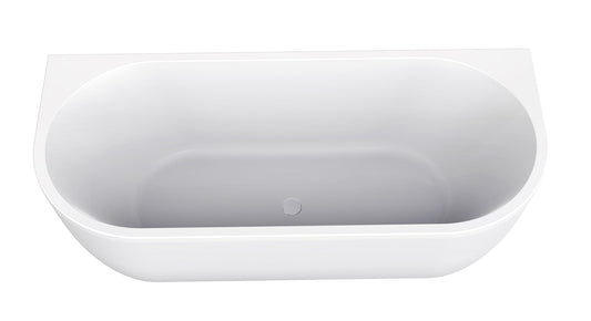 Zenn Halfvrijstaand Bad Wiesbaden 180x80 cm met Afvoer Mat Wit Bad Sanitairluxe