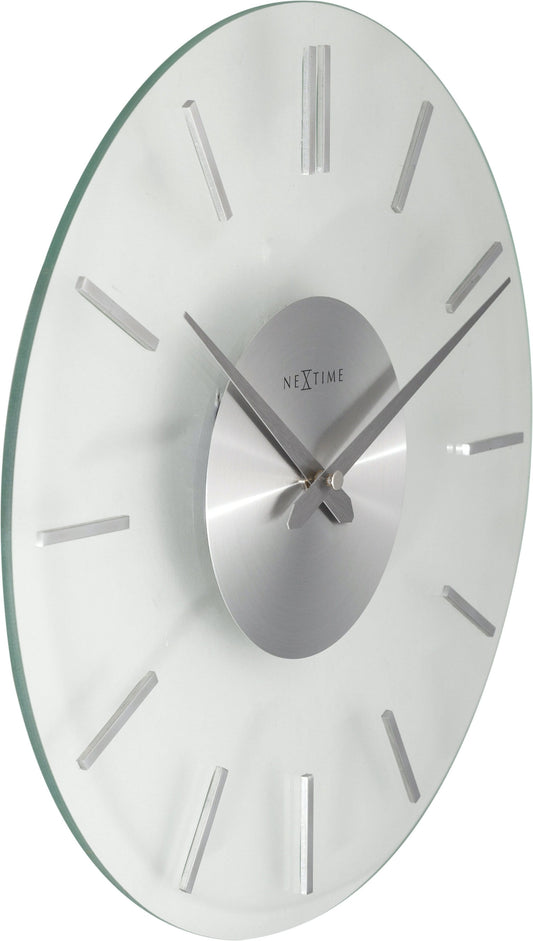 Wall clock - 26 cm - Aluminum - Glass - 'Stripe' Wall clock NeXtime Clocks