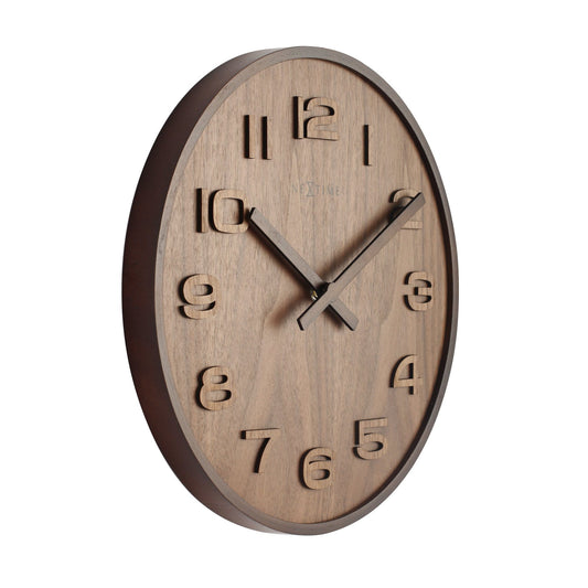 Wall clock - 35 cm - Wood - 'Wood Wood Medium' Wall clock NeXtime Clocks