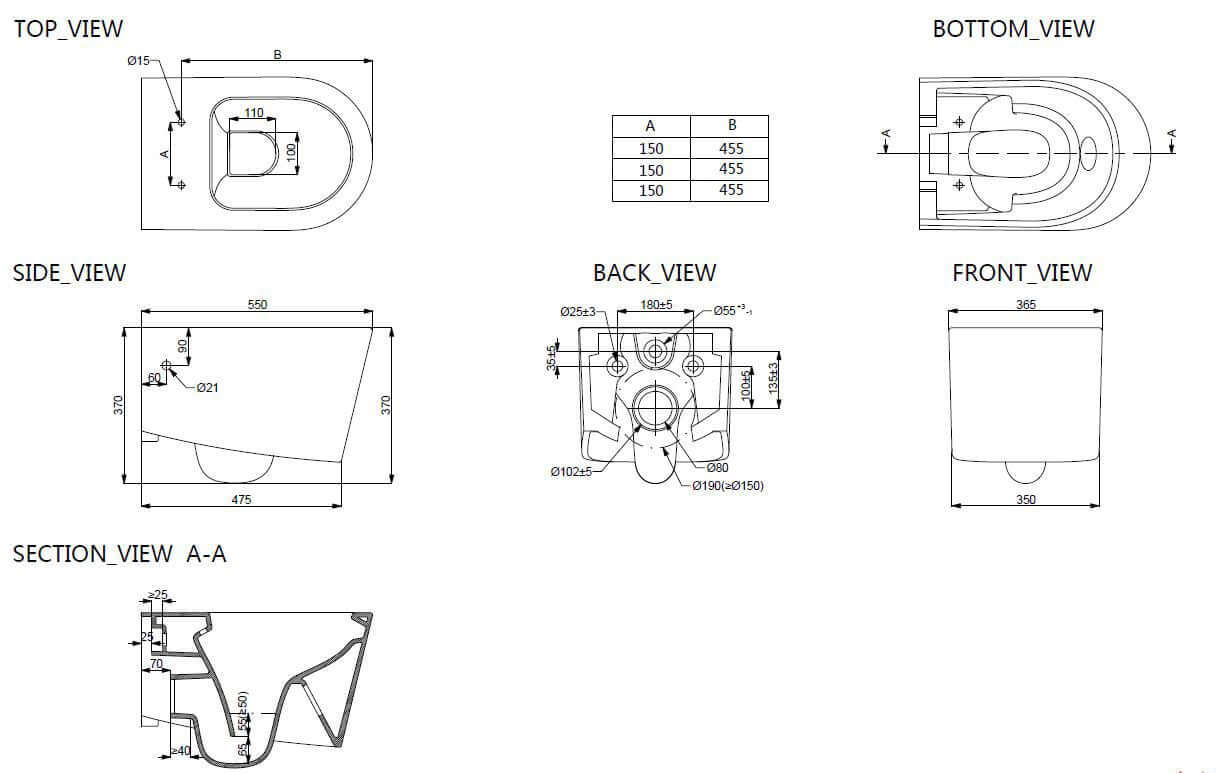 Flow Hangtoilet Wiesbaden Randloos Diepspoeling met eenvoudige reiniging (inclusief zitting)