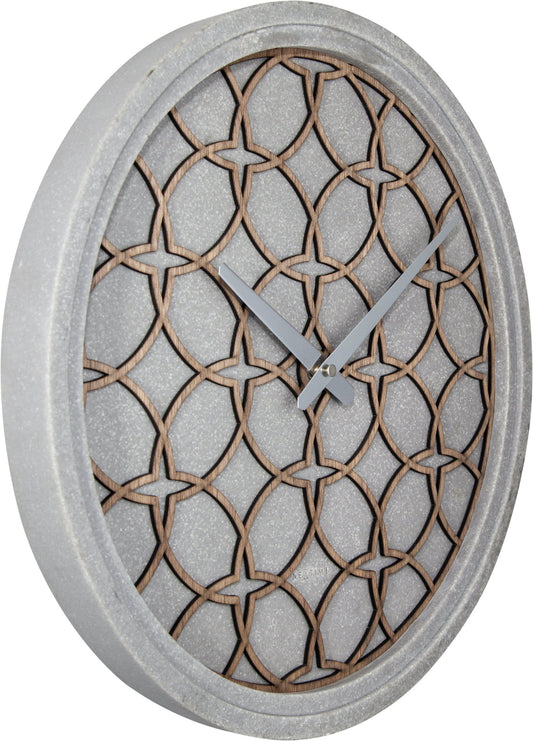 Wall Clock - 39.5 cm - Polyresin/Wood - 'Concreto love' Wall clock NeXtime Clocks