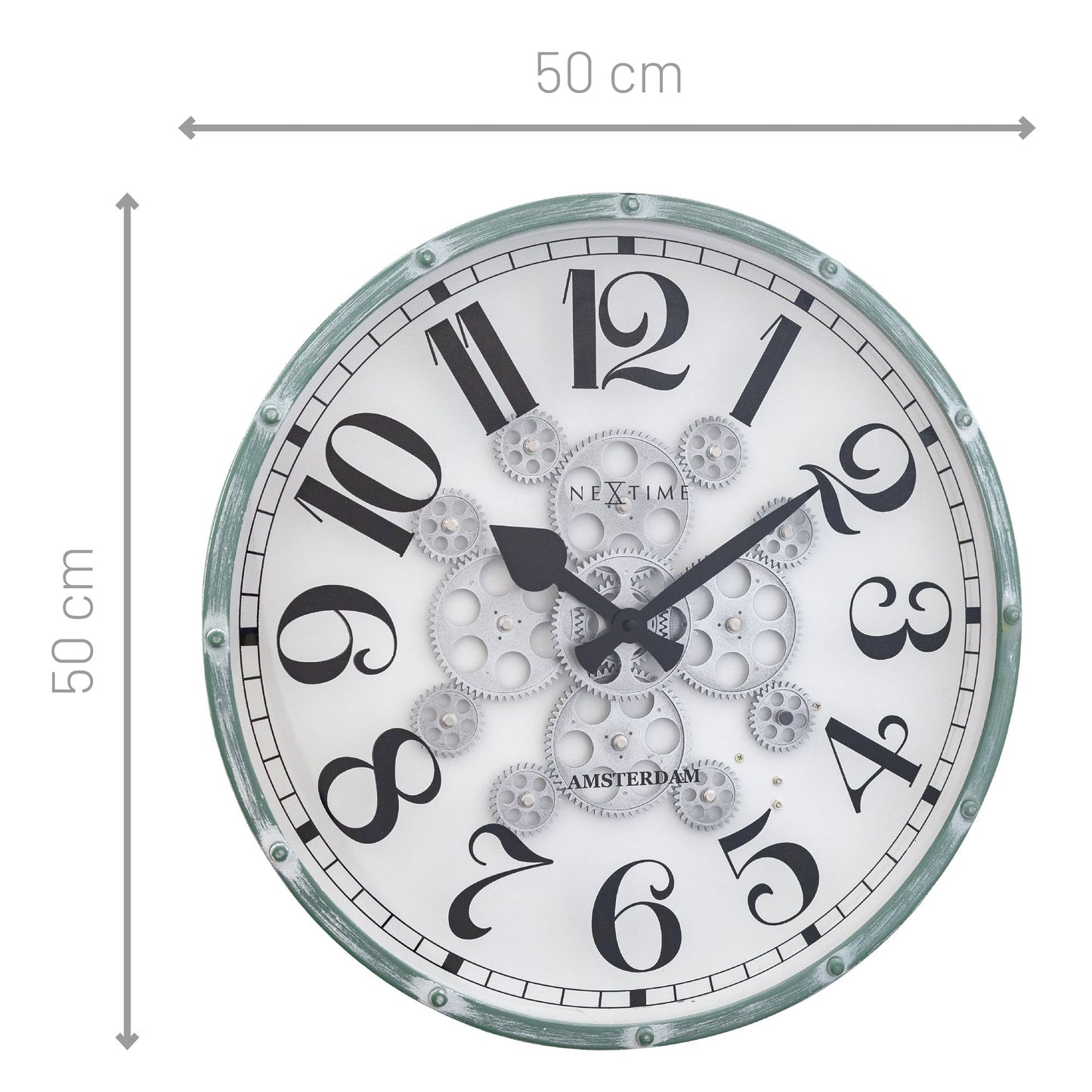 Moving Gear Clock - 50cm - "Henry" Wall clock NeXtime Clocks