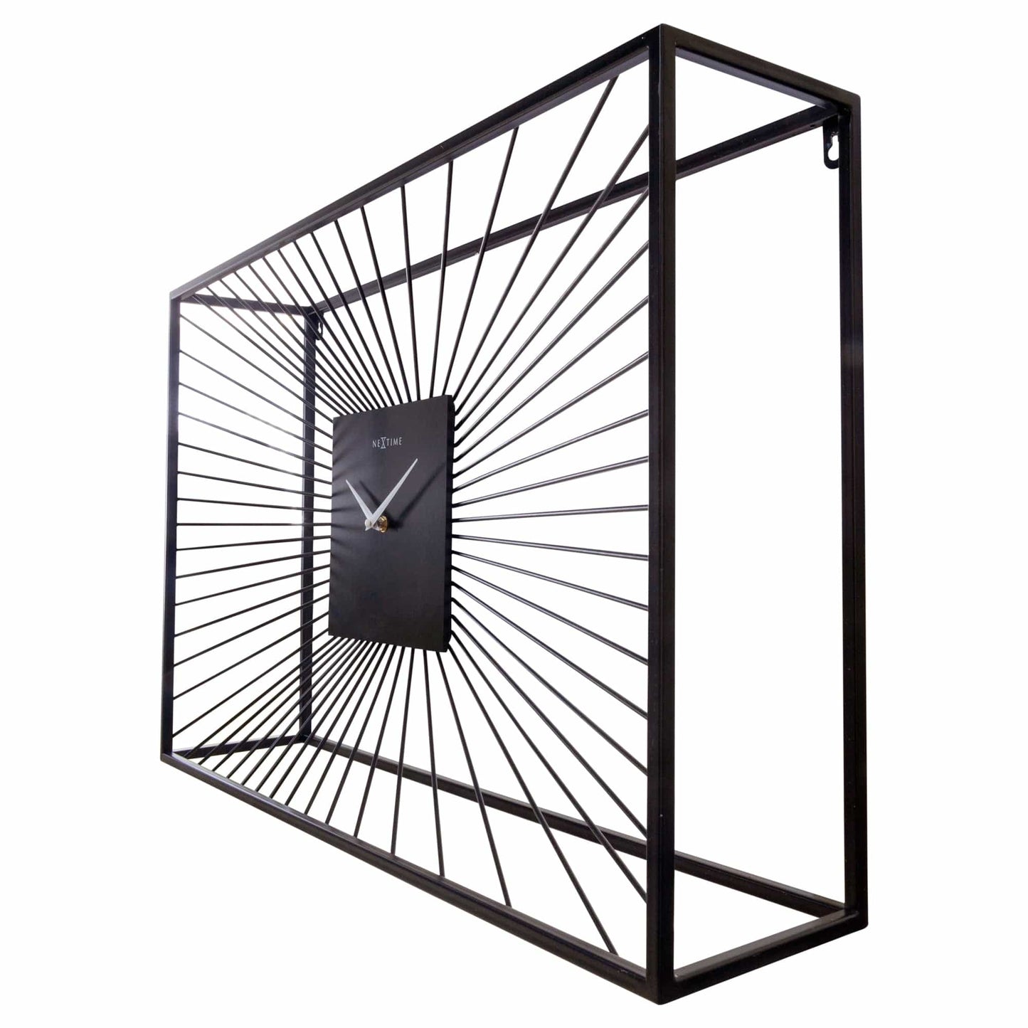 Large Wall Clock 70x45x15cm - Silent - Black - Metal - "Vasco" Wall clock NeXtime Clocks