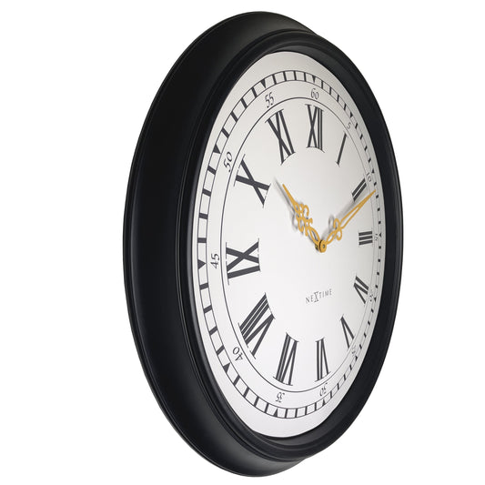 Wall clock 76cm-Black/Grey-Plastic-NeXtime 'Chopin Large' Wall Clock NeXtime Clocks