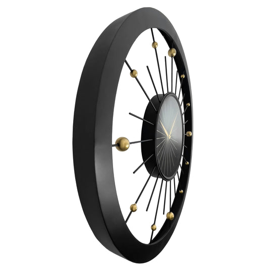 Wall clock 90cm-Silent-Black-Metal-NeXtime 'Orbit Large' Wall Clock NeXtime Clocks