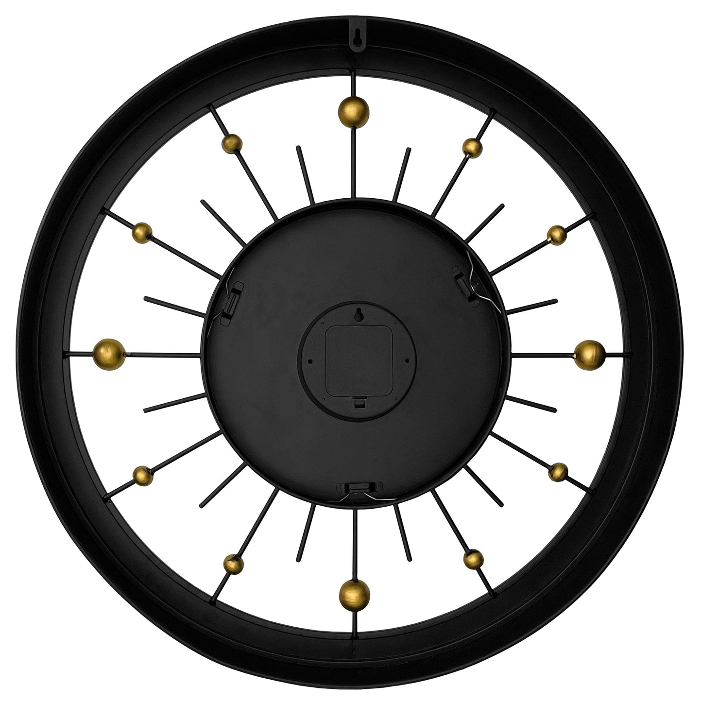 Wall clock 60cm-Silent-Black-Metal-NeXtime 'Orbit' Wall Clock NeXtime Clocks