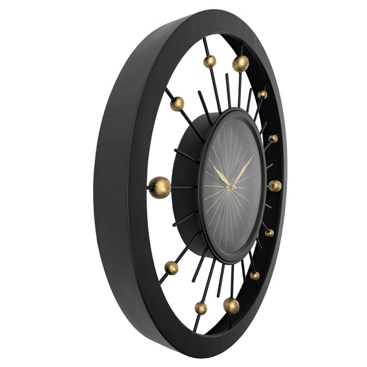 Wall clock 60cm-Silent-Black-Metal-NeXtime 'Orbit' Wall Clock NeXtime Clocks