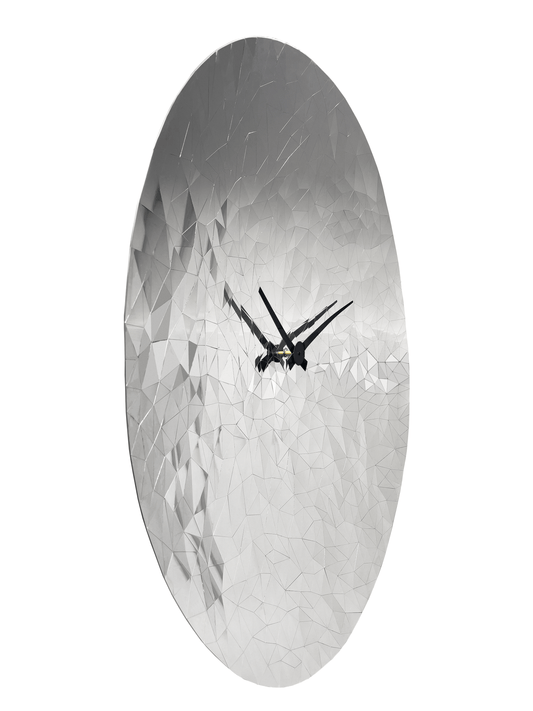 Wall clock 80cm-Silent-Chrome-Stainless Steel-NeXtime 'Fragments' Wall Clock NeXtime Clocks
