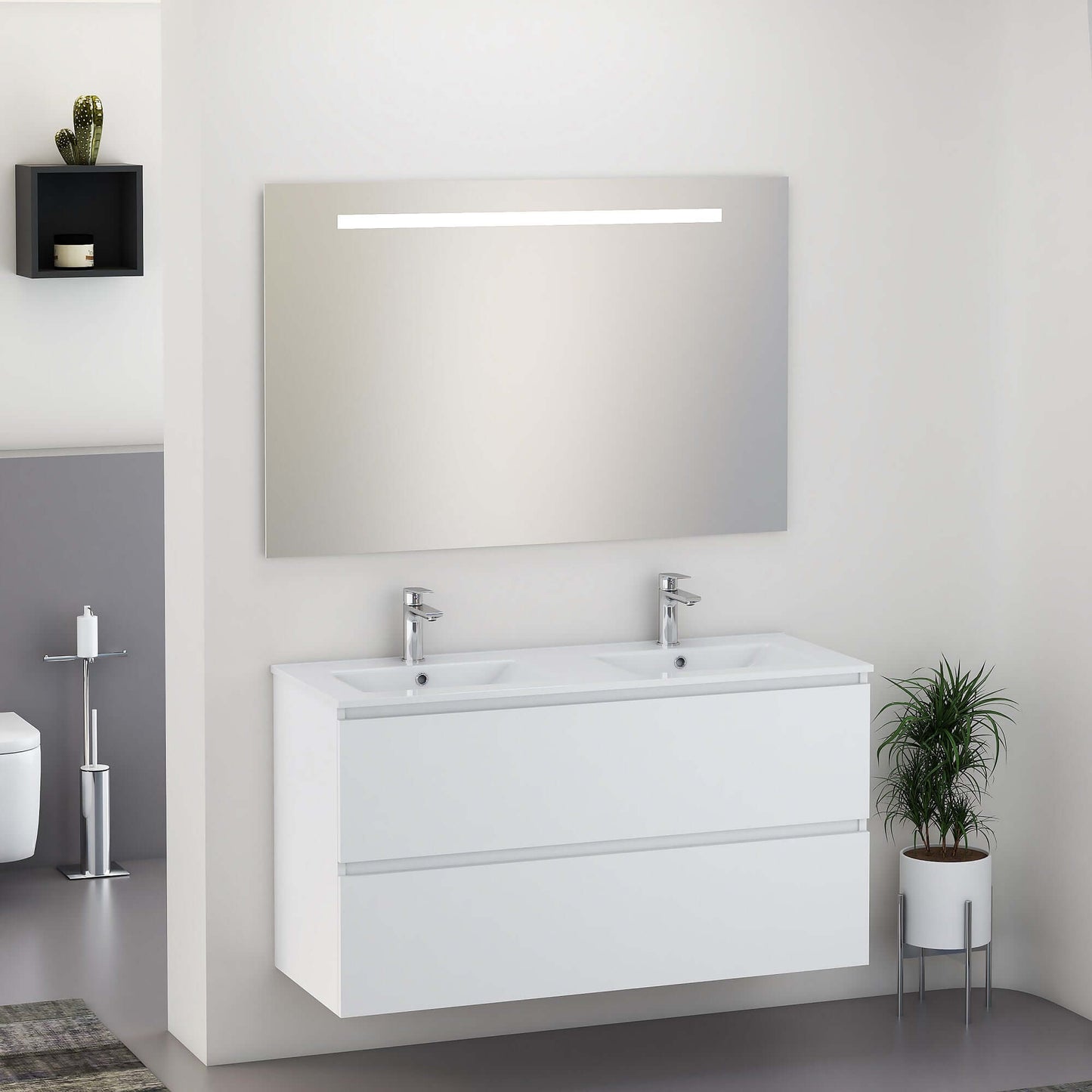 SEPHIA compleet badmeubel 120cm mat wit Badkamermeubelen -> Complete badkamermeubelsets Sanitairluxe
