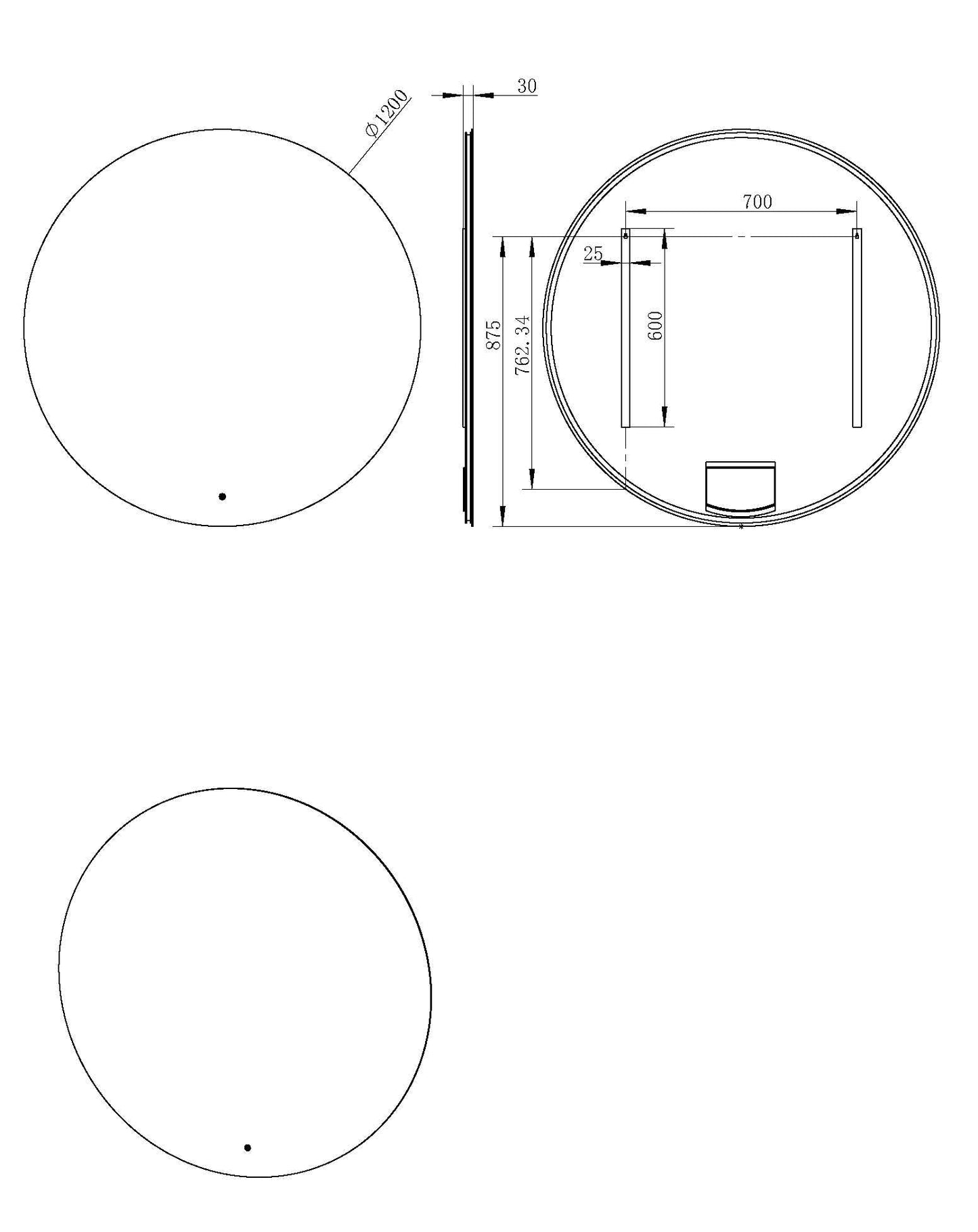 Giro Ronde Spiegel Wiesbaden met LED Verlichting in 120 Cm Badkamerspiegel Sanitairluxe