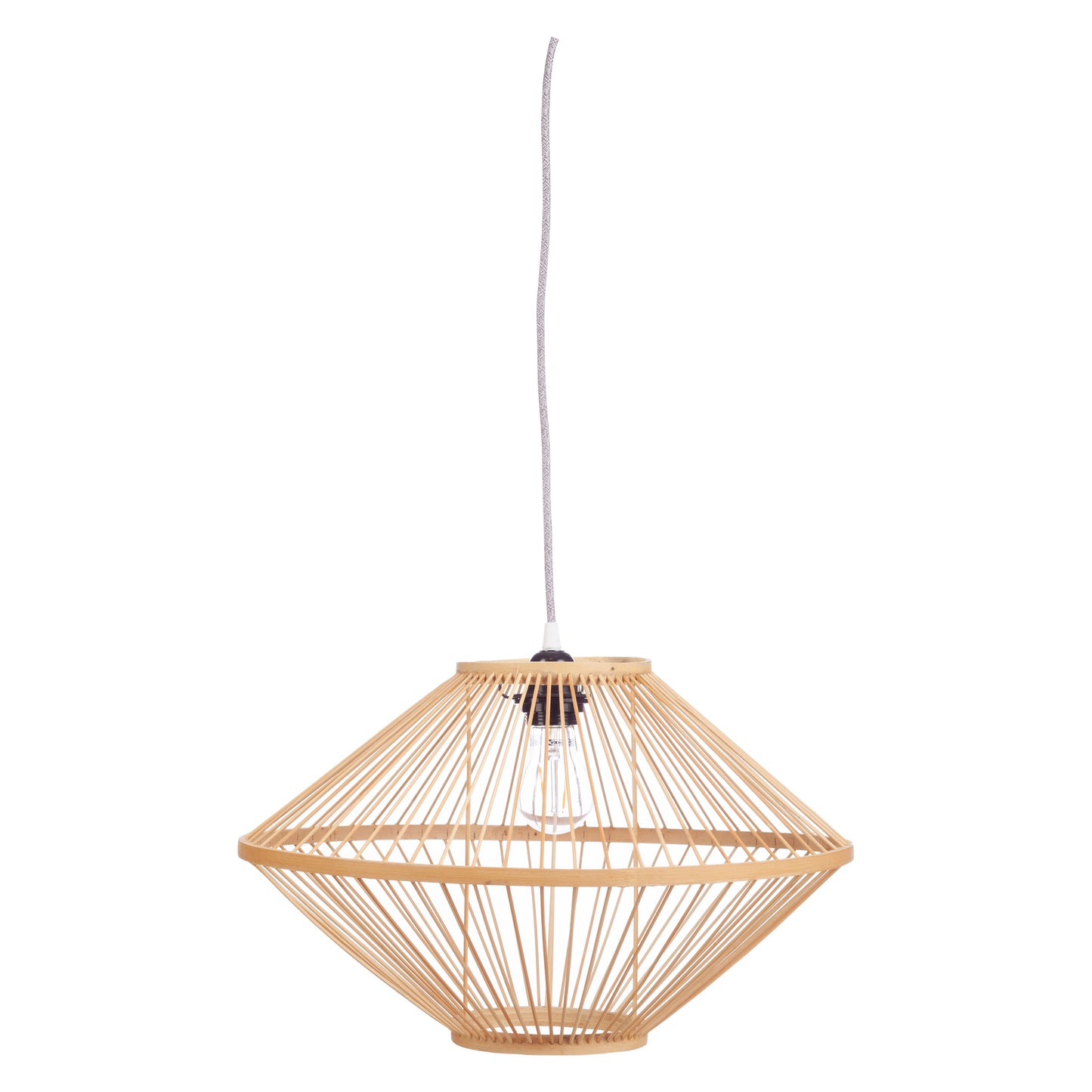 Ufo hanglamp bamboe naturel Ø45cm H28cm - Daza-living