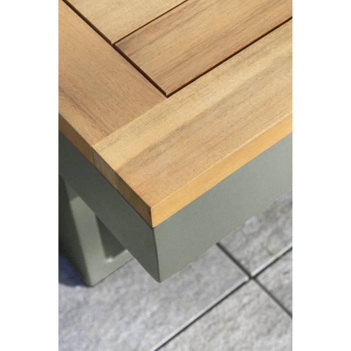 DCB GARDEN Modulair tuinmeubilair - Kaki - Acaciahout en aluminium - DCB GARDEN - 4 zitplaatsen - TOKYO -