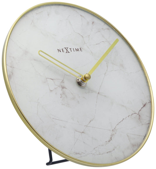 Table / Wall clock - 20 cm - Glass / Metal - 'Marble' Table clock NeXtime Clocks
