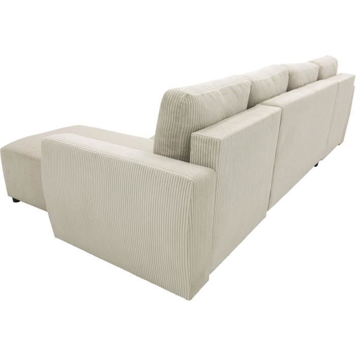 CASAPY PHARELL 5/6-zits panoramische converteerbare hoekbank - Parel corduroy stof - Opbergdoos - L297 x D155 x H71/85 - Furniture > Benches