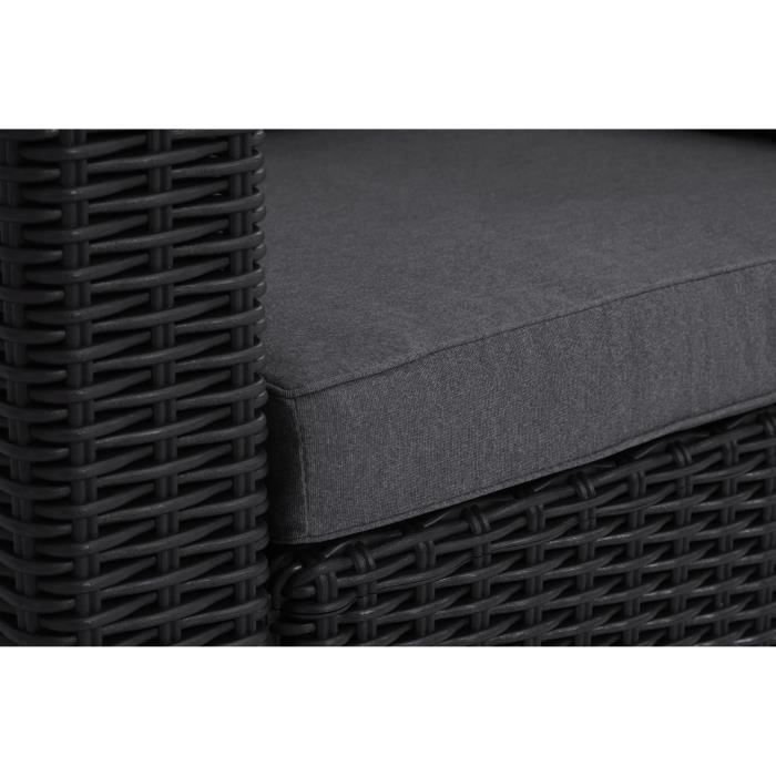 ALLIBERT by KETER Tuinmeubelen - In gevlochten imitatiehars van rattan - Allibert door Keter - 5 personen - Moorea - Grijs Grafiet -