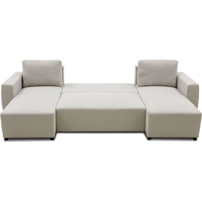 CASAPY PHARELL 5/6-zits panoramische converteerbare hoekbank - Beige stof - Opbergdoos - L297 x D155 x H71/85 cm - Furniture > Benches