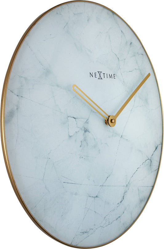 Wall clock - 40 cm - Glass / Metal - 'Marble' Wall clock NeXtime Clocks