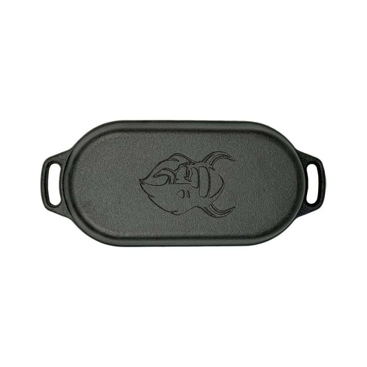 Valhal Nederlandse Oven Braadpan Gietijzer met Grill Deksel Ovaal 1 Liter -