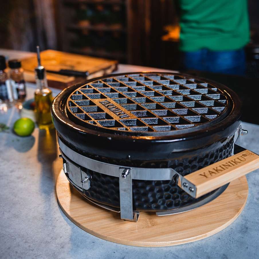 Yakiniku Shichirin Tafelgrill Rond Accessoire Rooster Gietijzer met Meatmarker -