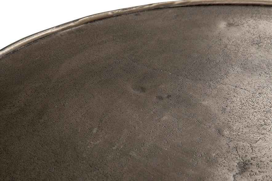 Interlagos salontafel set van 2, ruw nikkel met zwarte patina
