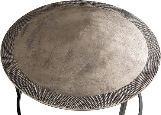 Sochi bijzettafel set van 2, antiek nikkel