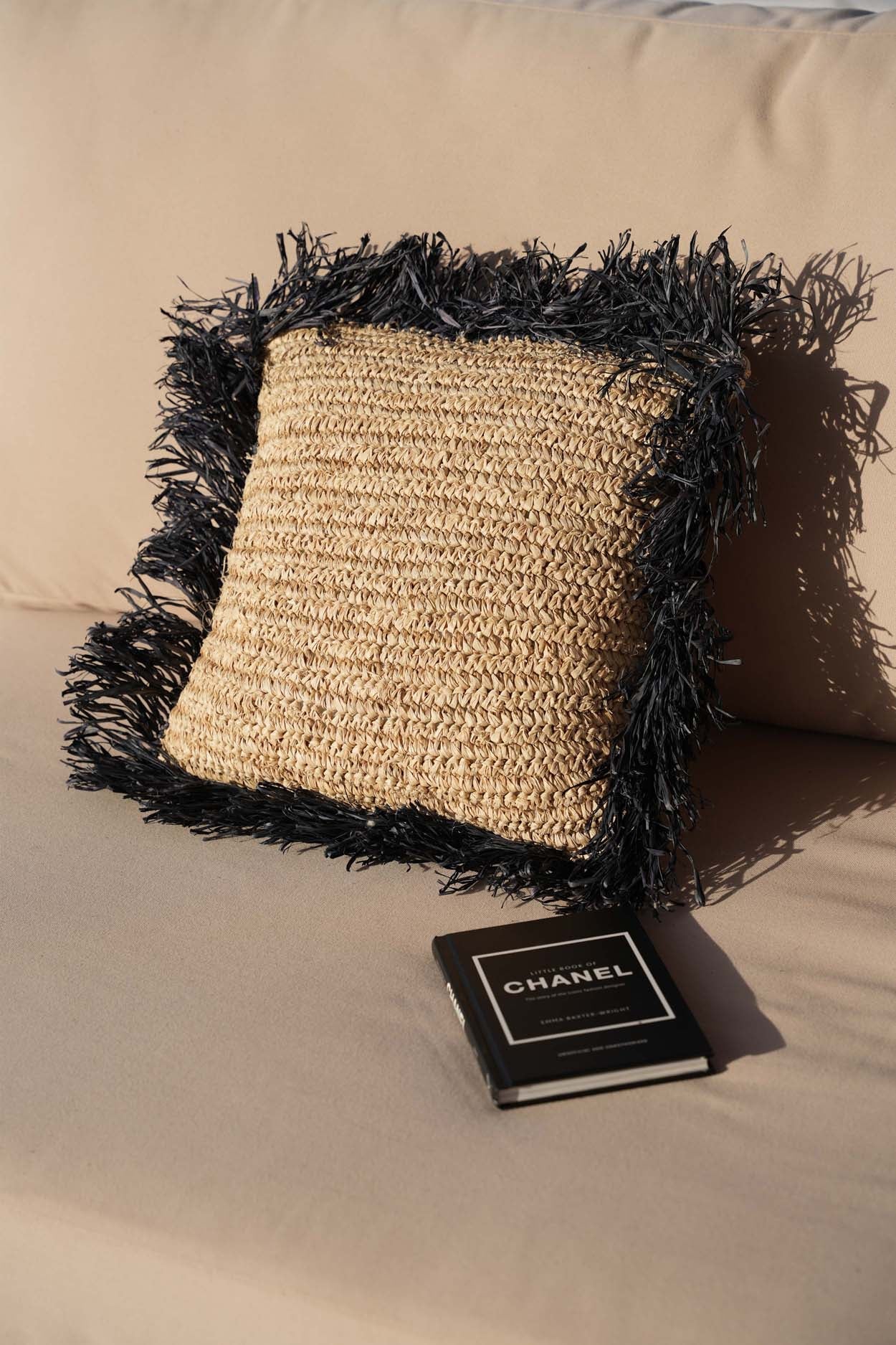 Der Raffia Kissenbezug Quadratisch - Naturschwarz - 40x40
