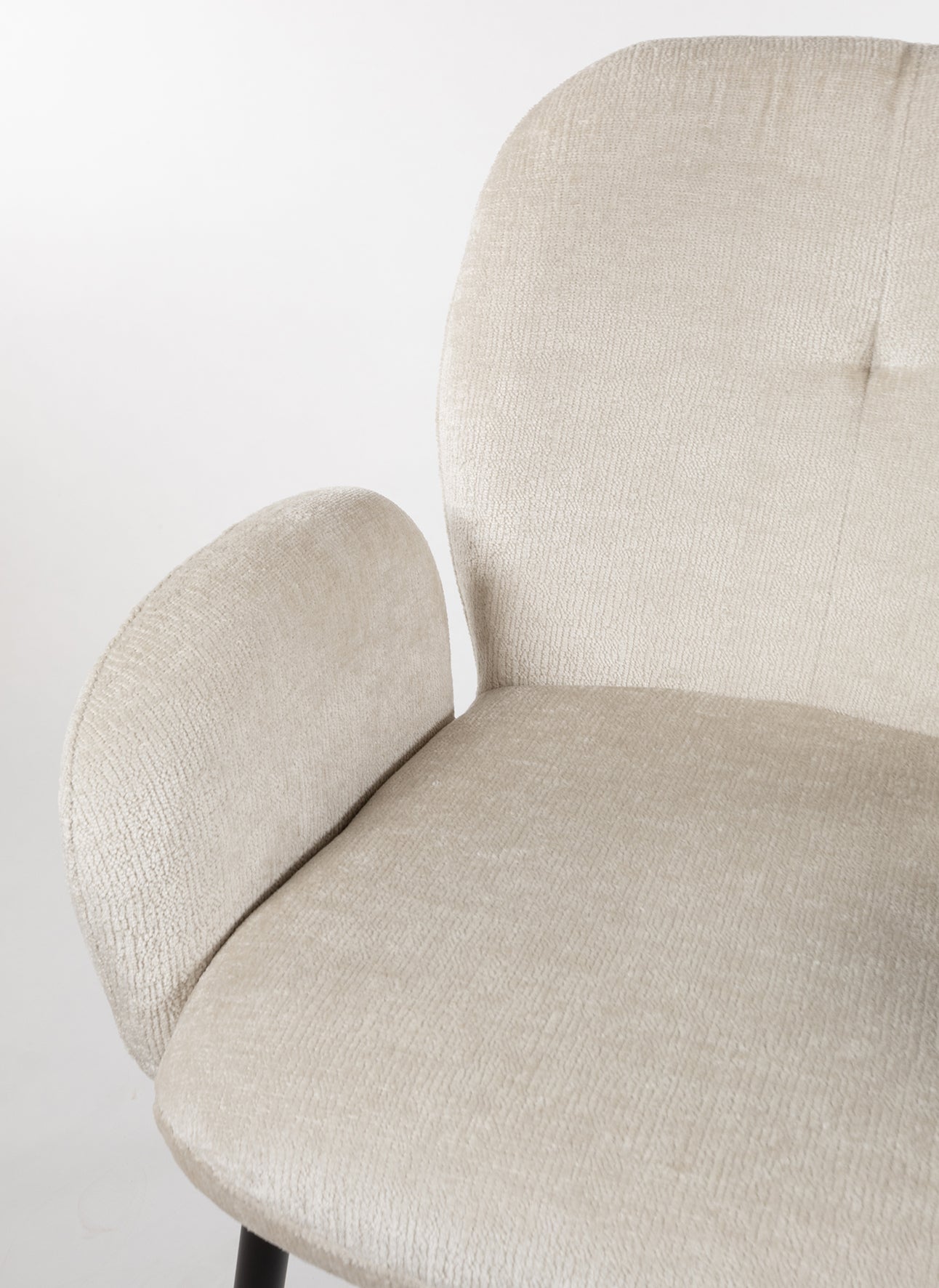 Bobby eetkamerstoel - met armleuningen - Perfecte Harmonie - Ivoor 02 (set van 2)