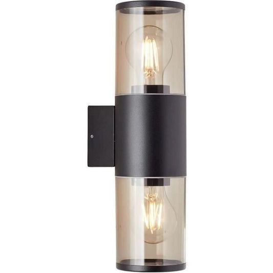 Sergioro Außenwandleuchte 2L, Depoli Schwarz, 2x27 20W