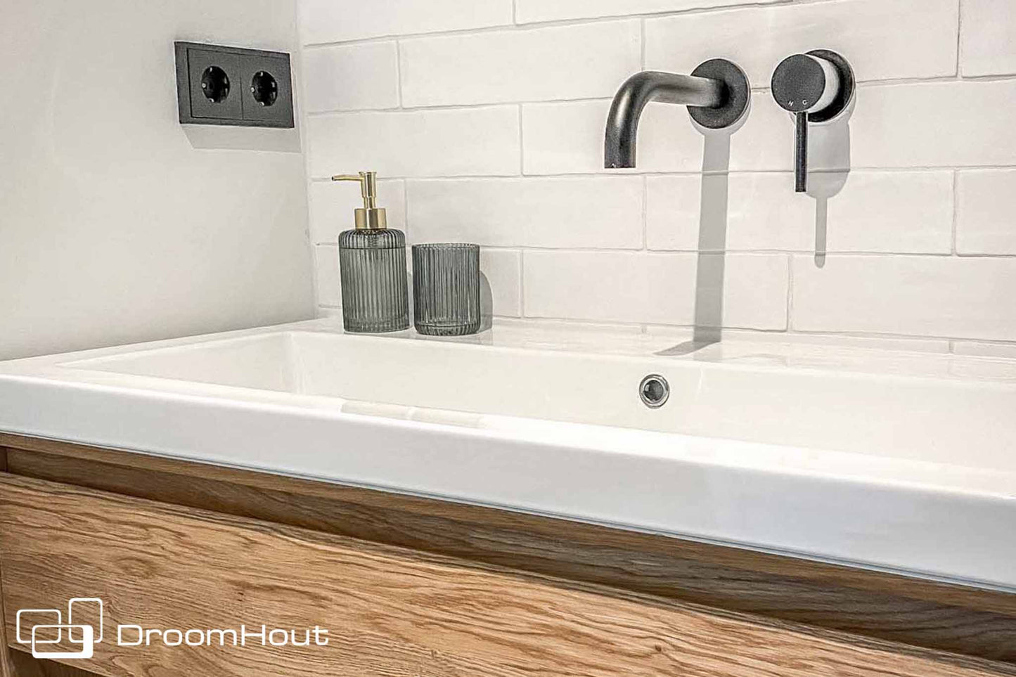 Wastafelmengkraan inbouw RVS DroomHout