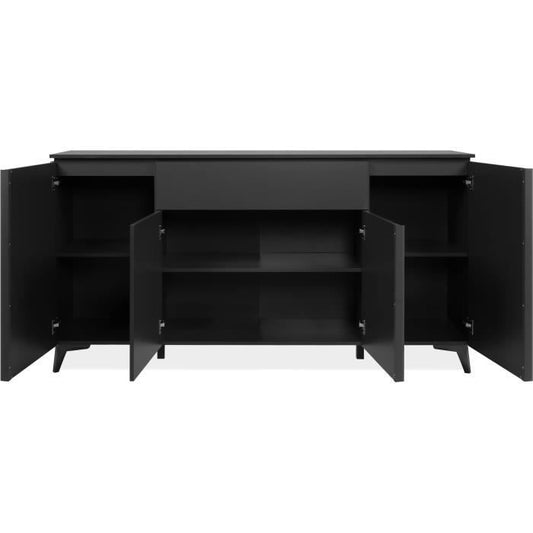 Bertrix 51A sideboard - Slate/anthracite finish - 4 doors and shelves - 1 central drawer