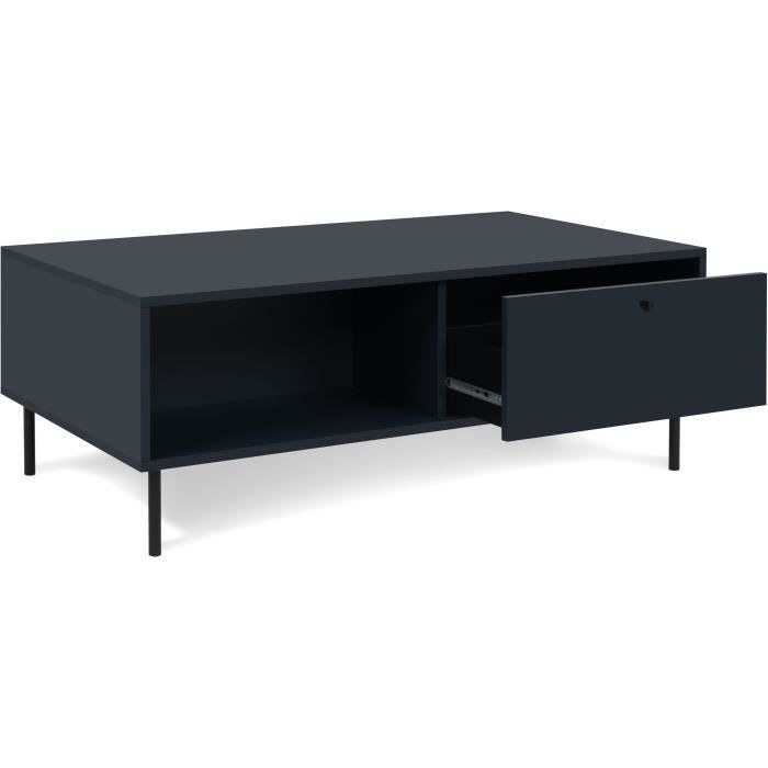 Coffee table - CARACAS 55A - Navy blue - 2 drawers, 2 niches - 110 x 40 x 60 cm