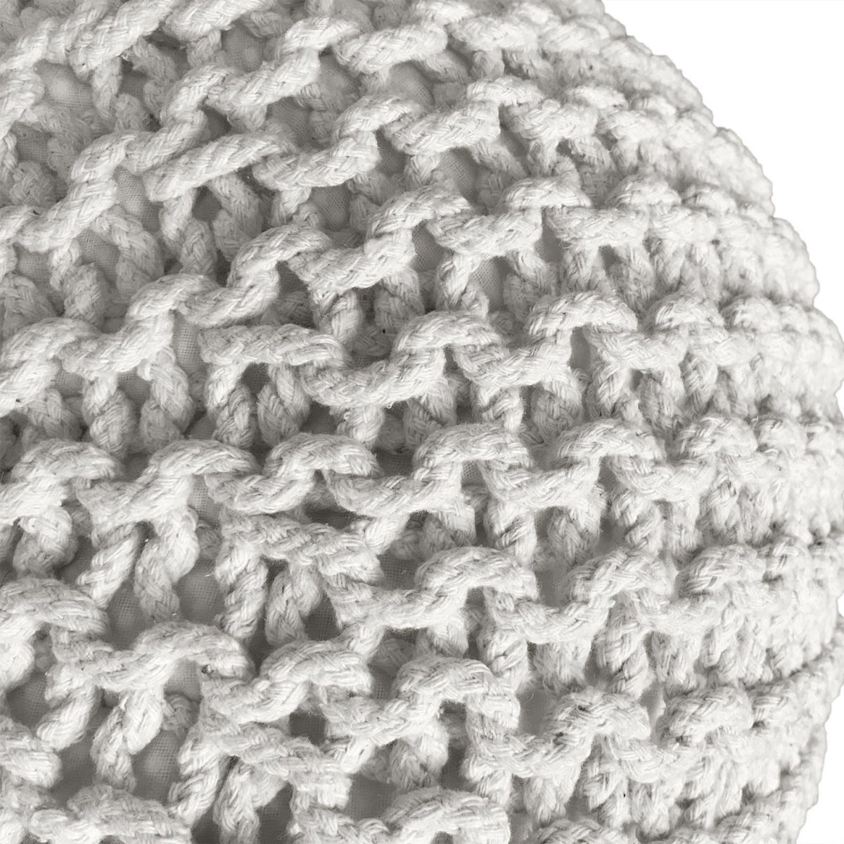 Set van 3 poufs Ø 55 cm vloerkussen gebreide poef zitkruk zitkussen kruk duurzaam grof gebreid