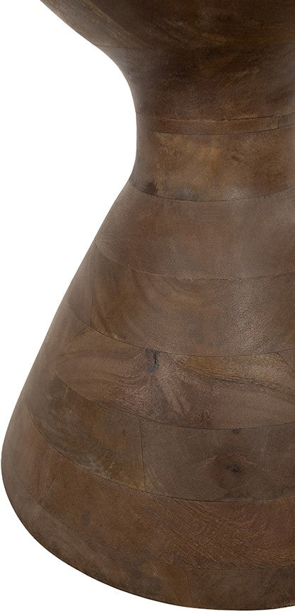 Yves bijzettafel Mango mat walnoot, rookglas