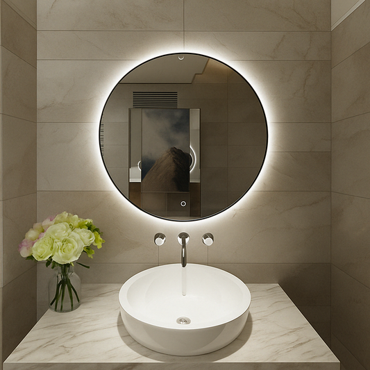 Giro Ronde Spiegel Wiesbaden met LED Verlichting in 100 Cm Badkamerspiegel Sanitairluxe