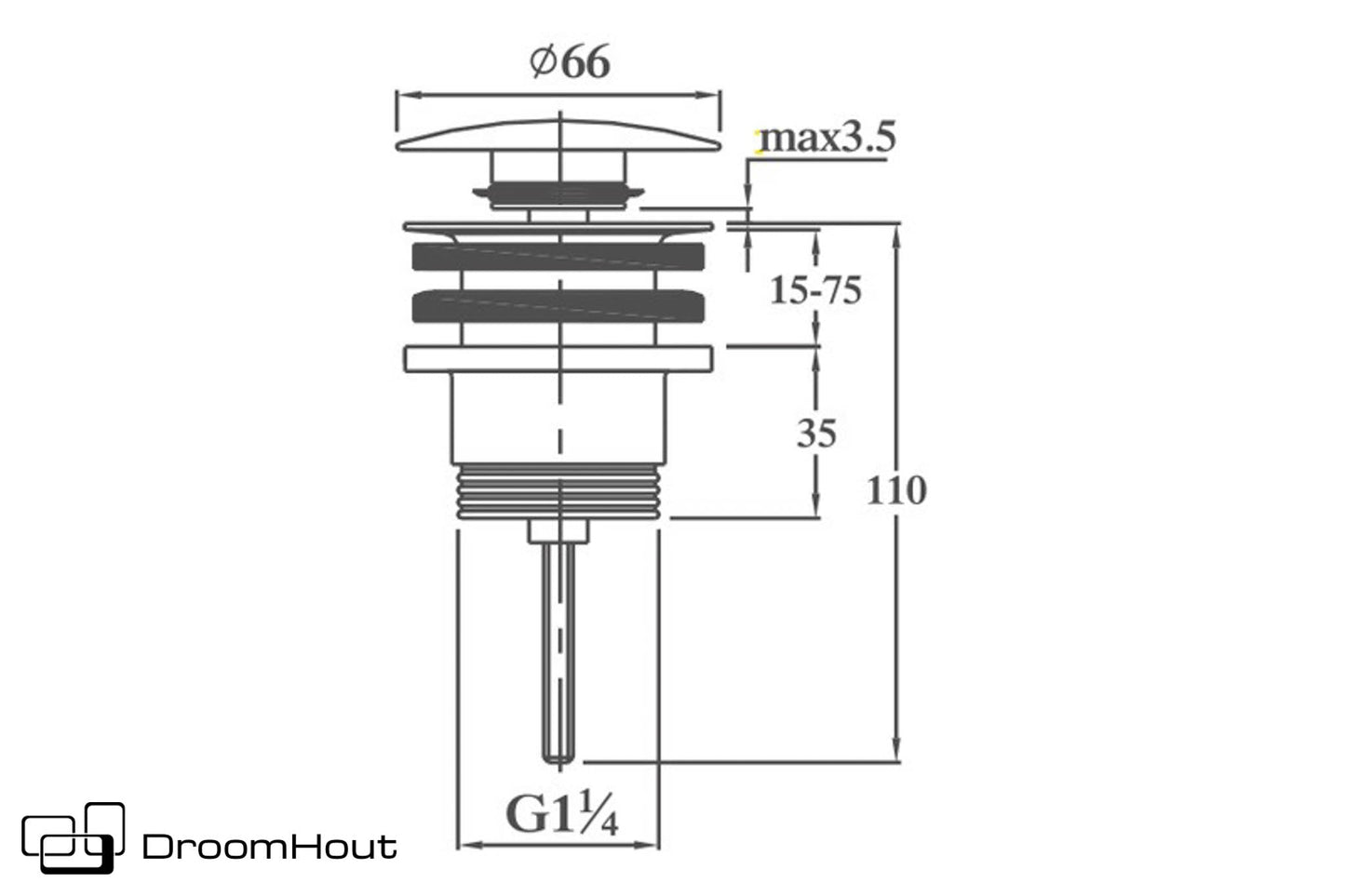 Universeel Bronzen Clickwaste Voor Badkamer En Waskom DroomHout
