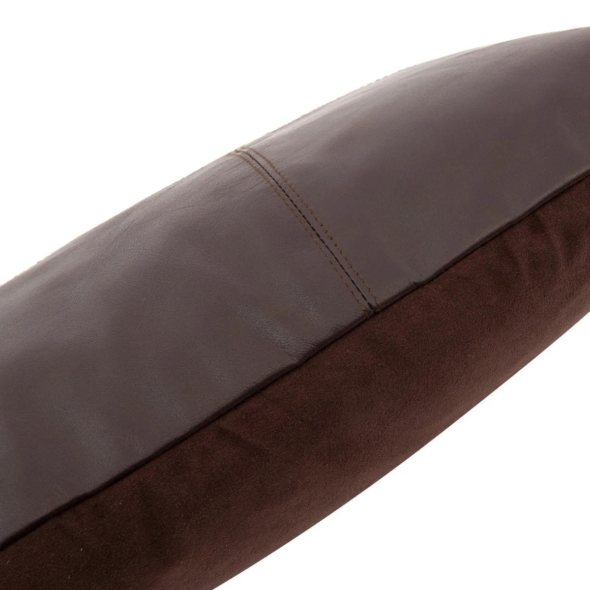 De Zes Panelen Leren Kussenhoes Choco, 30x50 cm, bruin leer met stiknaad