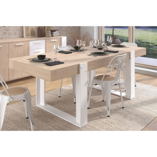 Eettafel - LOFT - Rechthoekig - Eiken / Wit - 8 personen - 223,9 x 93 x 78,6 - PARISOT