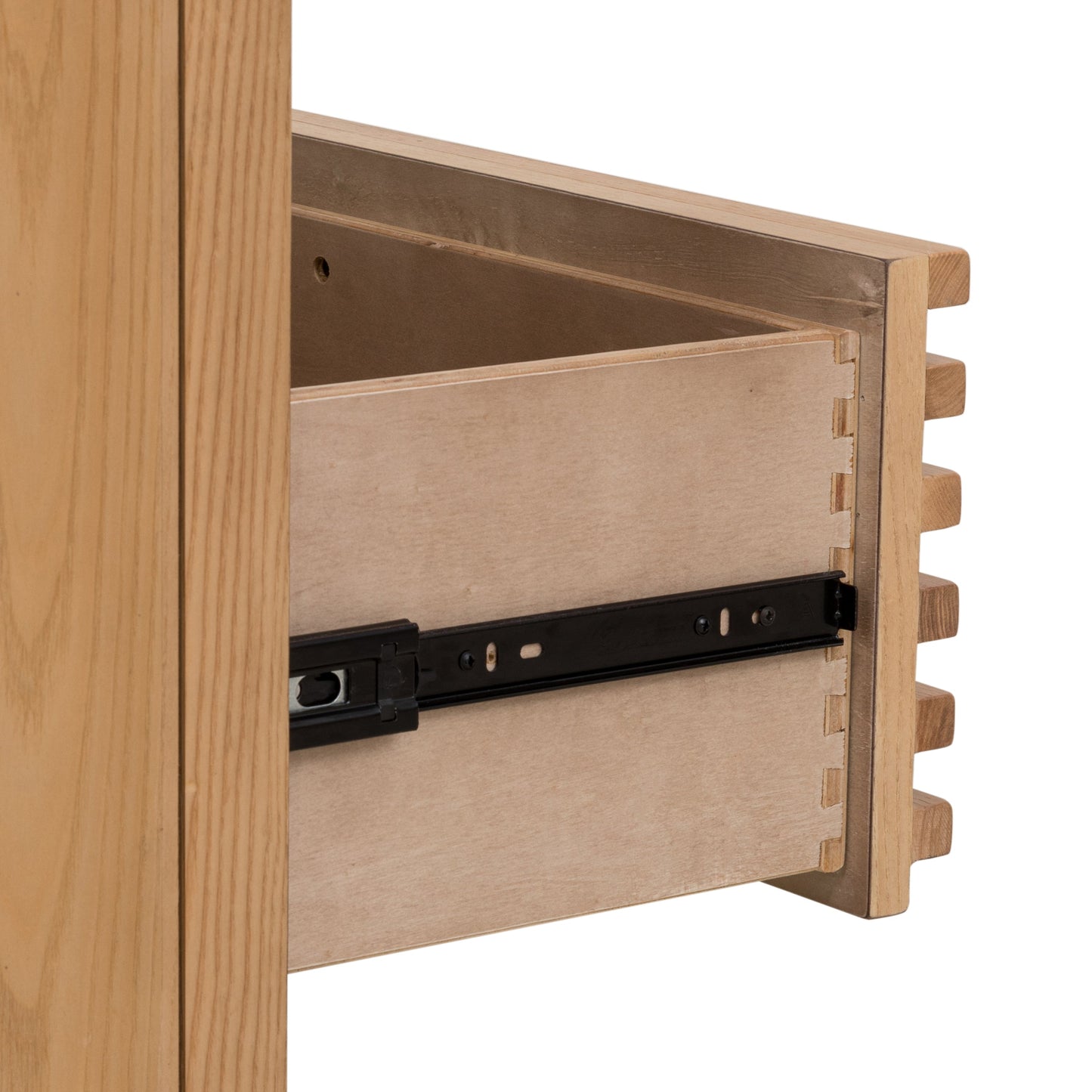 Modus Furniture International Tanner Zes Laden As Houten Dressoir in Vlasachtig -